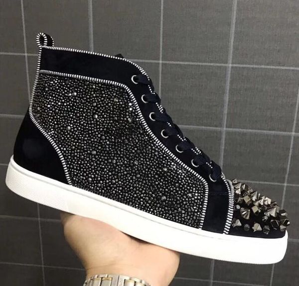 designer famous brand red bottom studded mix spikes flats shoes for men women party lovers suede leather casual sneakers outdoor casual, Black
designer famous brand red bottom studded mix spikes flats shoes for men women party lovers suede leather casual sneakers outdoor casual, Black