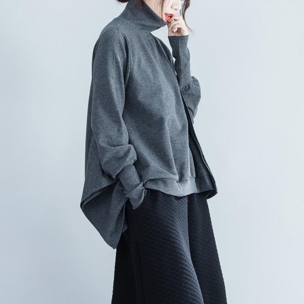 johnature solid color plus size batwing turtleneck hoodies new 2019 autumn gray loose casual pullover women hoodies, Black
johnature solid color plus size batwing turtleneck hoodies new 2019 autumn gray loose casual pullover women hoodies, Black