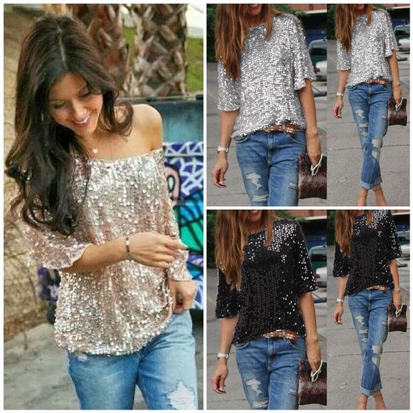 fashion casual newly summer women t-shirt short sleeve o-neck pullover sequined solid loose shirt 3 style, White
fashion casual newly summer women t-shirt short sleeve o-neck pullover sequined solid loose shirt 3 style, White