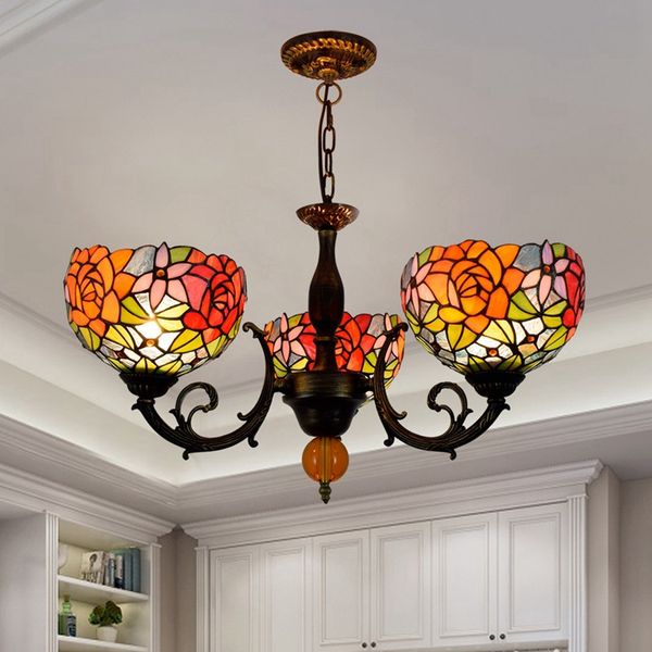 3 heads stained glass rose pendant lamp for bedroom vintage metal body living room suspension lamp dining room bar chandelier light
3 heads stained glass rose pendant lamp for bedroom vintage metal body living room suspension lamp dining room bar chandelier light