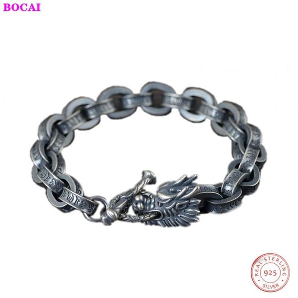 s925 sterling silver men's bracelet antique thai silver hand ornaments six word real words dragon head 2020 bracelets, Black
s925 sterling silver men's bracelet antique thai silver hand ornaments six word real words dragon head 2020 bracelets, Black