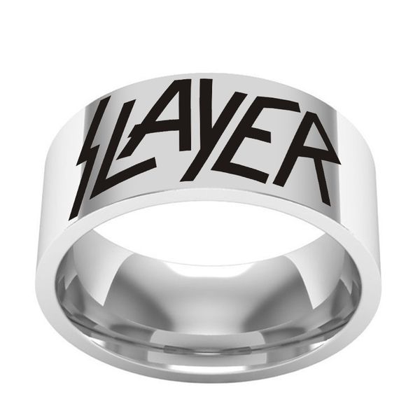 men's personality stainless steel silver letter ring party ring punk jewelry