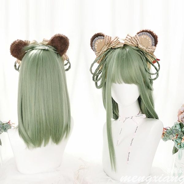 cosplaysalon 45cm lolita mix green ombre bangs straight halloween heat resistant cute party synthetic cosplay wig, Black
cosplaysalon 45cm lolita mix green ombre bangs straight halloween heat resistant cute party synthetic cosplay wig, Black