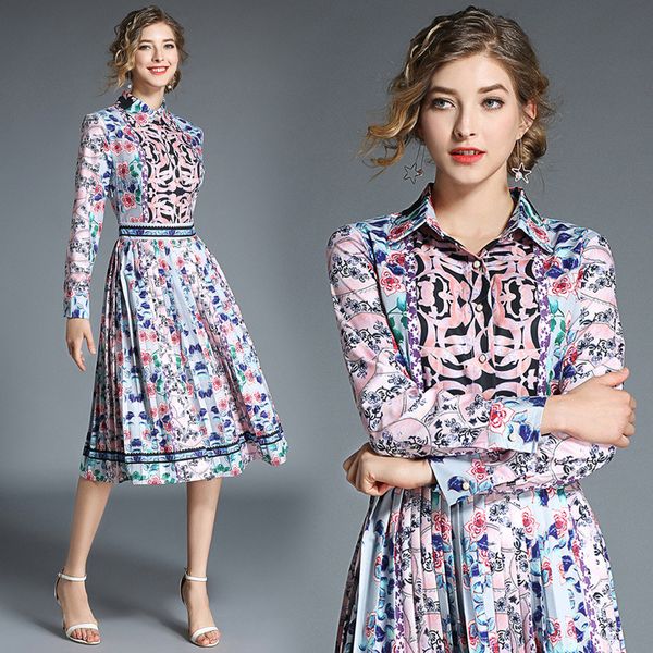 2020 new listing women's spring and summer dresses fashion lapel print long sleeve pleated dress, White;black
2020 new listing women's spring and summer dresses fashion lapel print long sleeve pleated dress, White;black