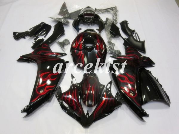 injection mold new abs motorcycle full fairings kit fit for yamaha yzf-r1 2007 2008 07 08 add tank cover bodywork set flame red black
injection mold new abs motorcycle full fairings kit fit for yamaha yzf-r1 2007 2008 07 08 add tank cover bodywork set flame red black