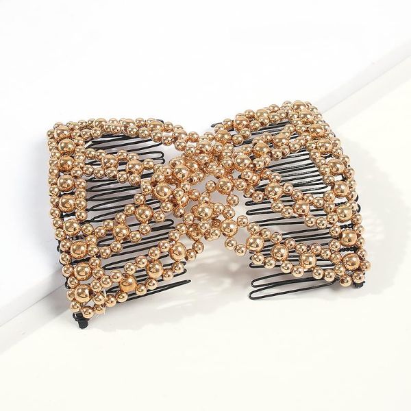 portable mini size for women double insert elastic magic hair comb disk hair artifact fashion pearl beads hairdo accessorie, Golden;white
portable mini size for women double insert elastic magic hair comb disk hair artifact fashion pearl beads hairdo accessorie, Golden;white