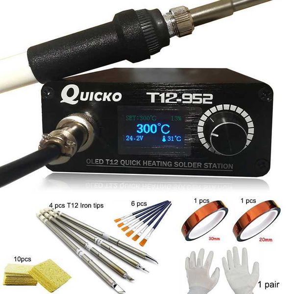 t12 electronic soldering station iron lcd digital display welding iron quick heating bga rework station quicko t12-952
t12 electronic soldering station iron lcd digital display welding iron quick heating bga rework station quicko t12-952