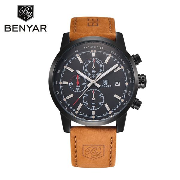 benyar watches men fashion waterproof business calendar black dress quartz wrist watch leather clock man saat relogio masculino, Slivery;brown
benyar watches men fashion waterproof business calendar black dress quartz wrist watch leather clock man saat relogio masculino, Slivery;brown
