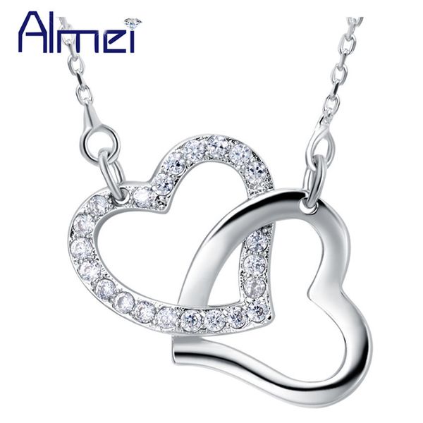 romantic heart in heart love crystal cz pendant necklace for women girls gift fashion chain collares korean charms jewelry n878, Silver
romantic heart in heart love crystal cz pendant necklace for women girls gift fashion chain collares korean charms jewelry n878, Silver