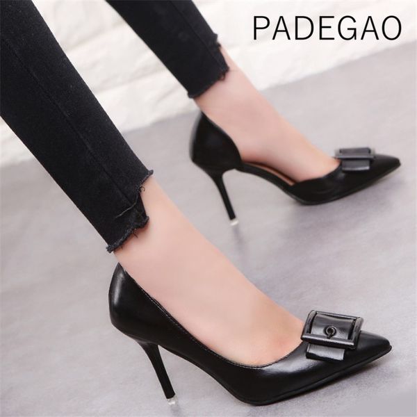 office & career women high heel pumps shoes elegant pu pointed toe luxury designers shoes 2019, Black
office & career women high heel pumps shoes elegant pu pointed toe luxury designers shoes 2019, Black