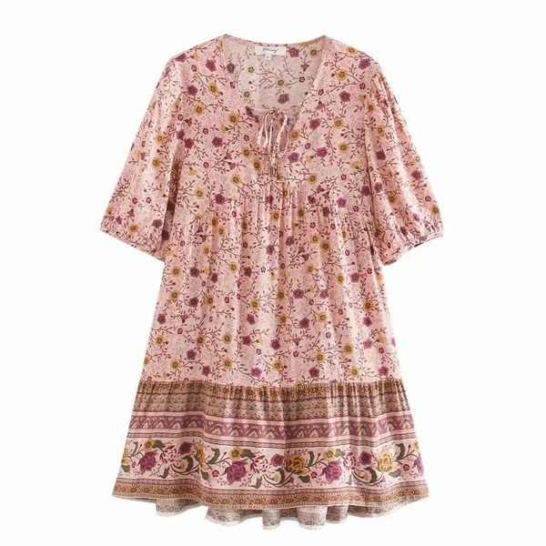 vintage printing splicing woman v neck mini dress 2020 fashion casual ladies puff sleeve loose dresses d5583, Black;gray
vintage printing splicing woman v neck mini dress 2020 fashion casual ladies puff sleeve loose dresses d5583, Black;gray