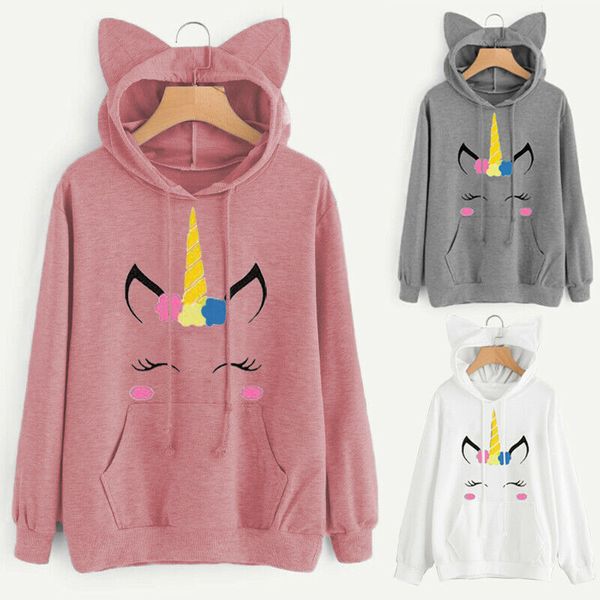 women hoodie unicorn sweatshirt print hooded long sleeve spring fall sale, Black
women hoodie unicorn sweatshirt print hooded long sleeve spring fall sale, Black