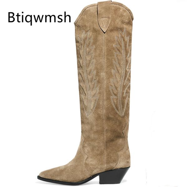 2019 suede knee high boots women pointed toe flower embroidery low heel boots woman fashion cowboy, Black
2019 suede knee high boots women pointed toe flower embroidery low heel boots woman fashion cowboy, Black