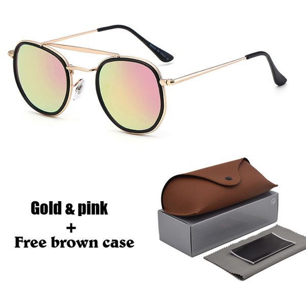 

Brand Designer Sunglasses Men Women metal frame Coating UV400 Vintage Goggle Unisex Pilot Sun Glasses With free Retail box and case