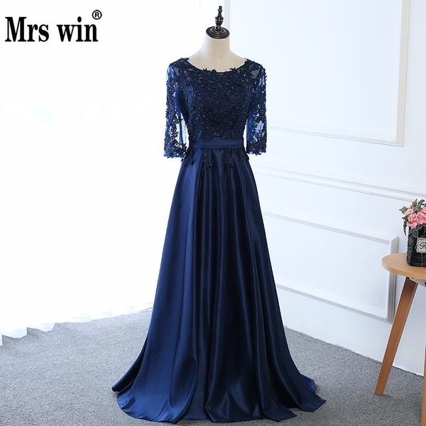 party dresses long mother of the bride dark blue lace embroidery 3/4 sleeved banquet evening dress robe, White;black
party dresses long mother of the bride dark blue lace embroidery 3/4 sleeved banquet evening dress robe, White;black
