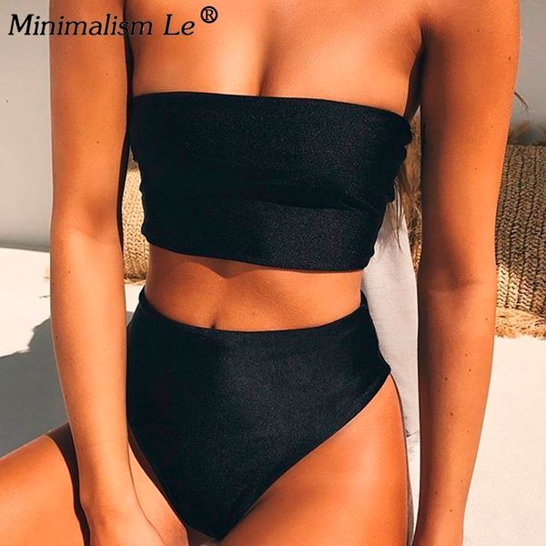 minimalism le solid bikinis set strapless swimsuit high waist swimwear backless bathing suit women beach wear 2019 new, White;black
minimalism le solid bikinis set strapless swimsuit high waist swimwear backless bathing suit women beach wear 2019 new, White;black