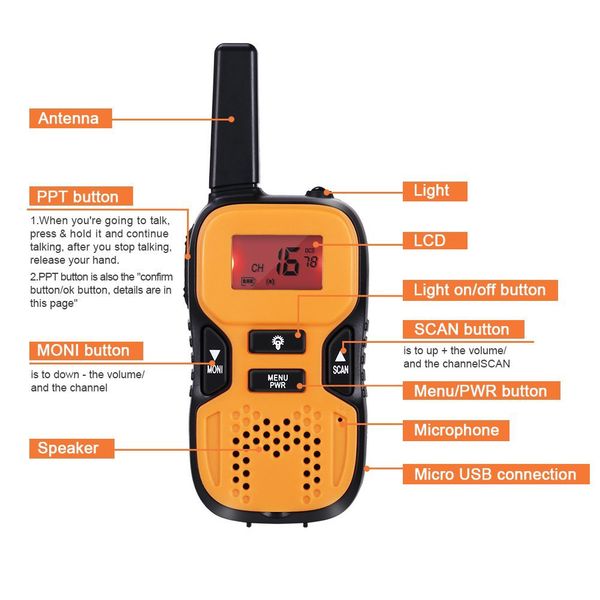 2pcs practical electronic volume adjustable rechargeable kids gift lcd display with torch durable handheld toy walkie talkies
2pcs practical electronic volume adjustable rechargeable kids gift lcd display with torch durable handheld toy walkie talkies