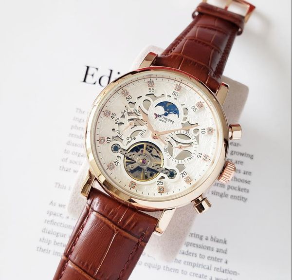mens watches rose gold fashion datejust swiss movement leather watch all subdials work automatic watch automatic mechanical, Slivery;brown
mens watches rose gold fashion datejust swiss movement leather watch all subdials work automatic watch automatic mechanical, Slivery;brown
