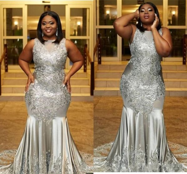 2019 gray mermaid prom dresses jewel neck appliques sequined sleeveless sweep train plus size arabic long party evening gowns, Black
2019 gray mermaid prom dresses jewel neck appliques sequined sleeveless sweep train plus size arabic long party evening gowns, Black