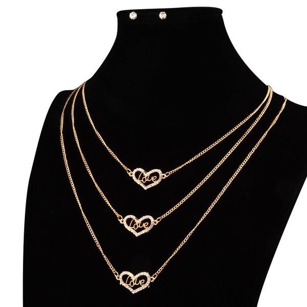 love necklace simple collier statement necklace ras du cou femme multilayer heart necklace, Golden;silver
love necklace simple collier statement necklace ras du cou femme multilayer heart necklace, Golden;silver