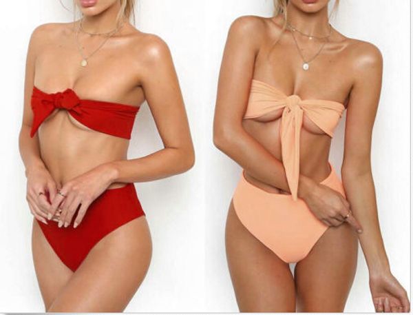 new women bikini set solid color swimsuit bandage bandeau swimwear push-up padded bathing brazilian suit high waist beachwear
new women bikini set solid color swimsuit bandage bandeau swimwear push-up padded bathing brazilian suit high waist beachwear