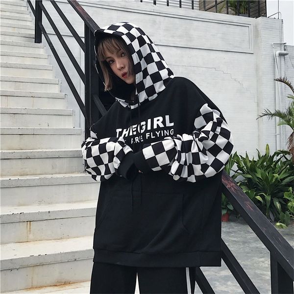 new korean harajuku bf hip-hop street loose cotton plaid stitching print pocket oversize hooded men and women sweatshirt, Black
new korean harajuku bf hip-hop street loose cotton plaid stitching print pocket oversize hooded men and women sweatshirt, Black