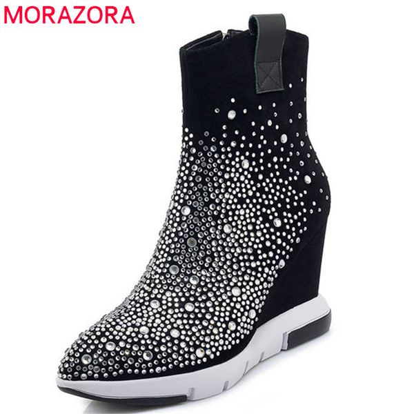 morazora 2020 new arrive cow suede leather ankle boots for women elegant spring autumn lady boots wedges high heels party shoes, Black
morazora 2020 new arrive cow suede leather ankle boots for women elegant spring autumn lady boots wedges high heels party shoes, Black