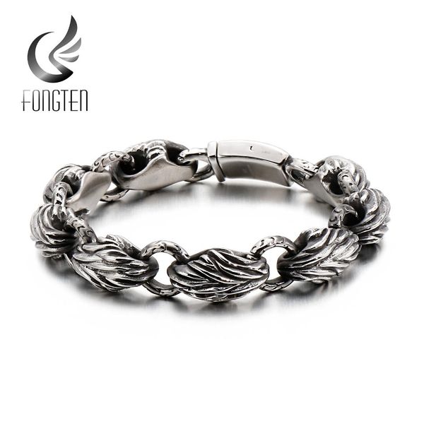 fongten round link viking bracelet men silver stainless steel punk charms beaded vintage bracelets bangles, Black
fongten round link viking bracelet men silver stainless steel punk charms beaded vintage bracelets bangles, Black