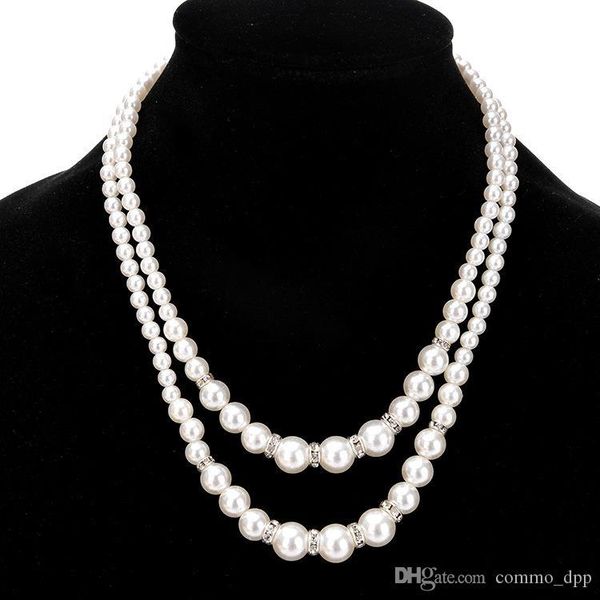 fashion chic double layer fake pearl beads necklaces bride bridesmaids beaded chains for women ladies female wedding jewelry gift, Silver
fashion chic double layer fake pearl beads necklaces bride bridesmaids beaded chains for women ladies female wedding jewelry gift, Silver