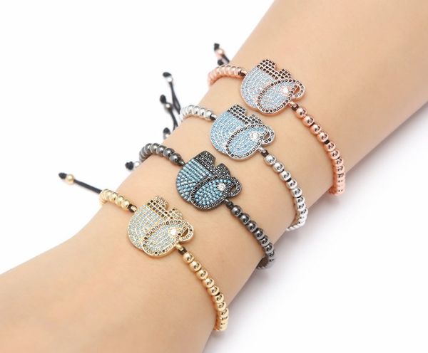 gold silver micro pave cz cubic zirconia rope adjusted copper beads bracelet fgd5f elephant charm braided bangles, Black
gold silver micro pave cz cubic zirconia rope adjusted copper beads bracelet fgd5f elephant charm braided bangles, Black