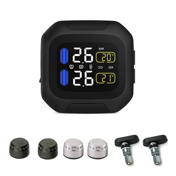 motorcycle waterproof tpms m3 real time tire pressure monitoring system wireless lcd display 2 silver/ black external wi sensor 
motorcycle waterproof tpms m3 real time tire pressure monitoring system wireless lcd display 2 silver/ black external wi sensor