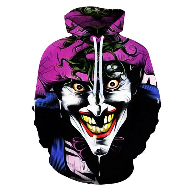 2020 3d digital printing clown hoodie cool man personality sports pullover streetwear halloween new, Black
2020 3d digital printing clown hoodie cool man personality sports pullover streetwear halloween new, Black