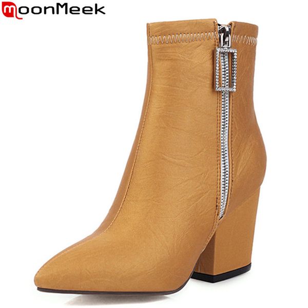 moonmeek 2020 big size 34-43 fashion ankle boots thick high heels pointed toe ladies shoes solid color winter women boots, Black
moonmeek 2020 big size 34-43 fashion ankle boots thick high heels pointed toe ladies shoes solid color winter women boots, Black