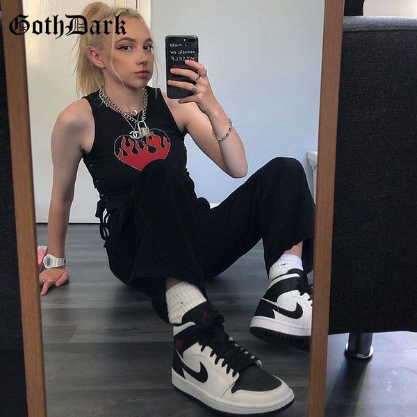 goth dark black bandage print sleeveless girl women's tank fashion summer 2020 streetwear vintage feminine crop top, White
goth dark black bandage print sleeveless girl women's tank fashion summer 2020 streetwear vintage feminine crop top, White