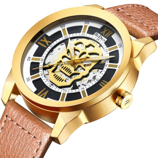 biden gold skull watch men waterproof quartz male clock creative watches genuine leather strap fashion wristwatch, Slivery;brown
biden gold skull watch men waterproof quartz male clock creative watches genuine leather strap fashion wristwatch, Slivery;brown