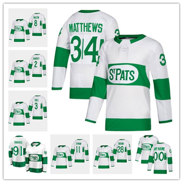 Custom Men's Toronto Maple Leafs Auston Matthews Mitch Marner Travis Dermott John Tavares Justin Holl Toronto St. Pats White Hockey Jersey
Custom Men's Toronto Maple Leafs Auston Matthews Mitch Marner Travis Dermott John Tavares Justin Holl Toronto St. Pats White Hockey Jersey