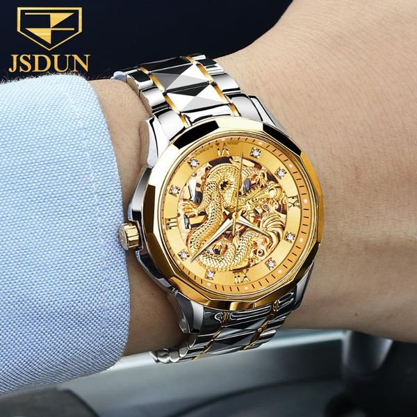 dragon skeleton automatic mechanical watches for men wrist watch tungsten steel strap gold clock 30m waterproof mens watch, Slivery;brown
dragon skeleton automatic mechanical watches for men wrist watch tungsten steel strap gold clock 30m waterproof mens watch, Slivery;brown