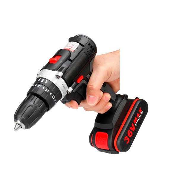 

electric impact cordless drill 3000mah 36v clutches wireless electric screwdriver 1/2 li-ion battery home diy power tools