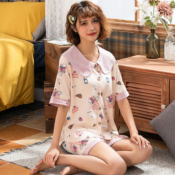 comfortable pajamas ladies pajamas cotton short-sleeved ladies suits home service cute cartoon casual clothes t-shirts, Black;red
comfortable pajamas ladies pajamas cotton short-sleeved ladies suits home service cute cartoon casual clothes t-shirts, Black;red