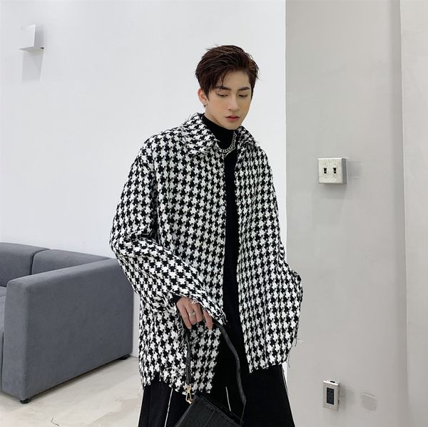 men streetwear fashion weave loose black white tassel plaid casual shirt coat male women vintage hip hop thick shirt outerwear, White;black
men streetwear fashion weave loose black white tassel plaid casual shirt coat male women vintage hip hop thick shirt outerwear, White;black