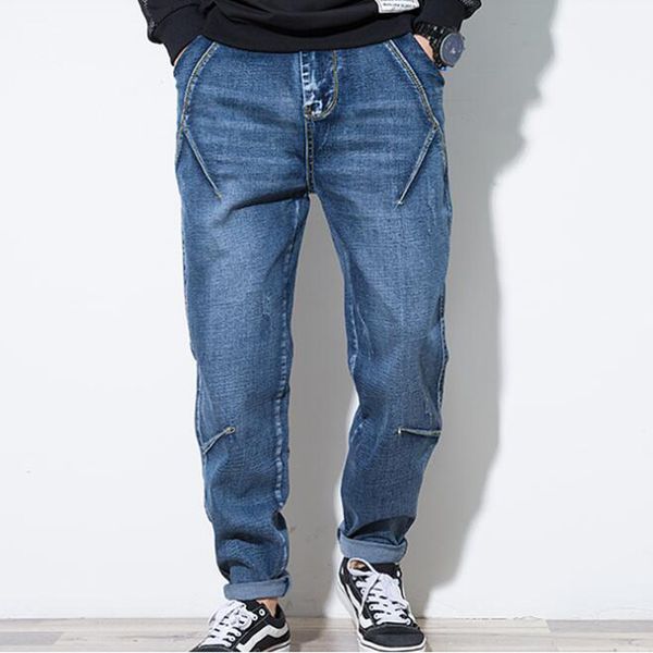 men's jeans casual joggers hip hop harem denim pants loose trousers plus size xl-6xl, Blue
men's jeans casual joggers hip hop harem denim pants loose trousers plus size xl-6xl, Blue