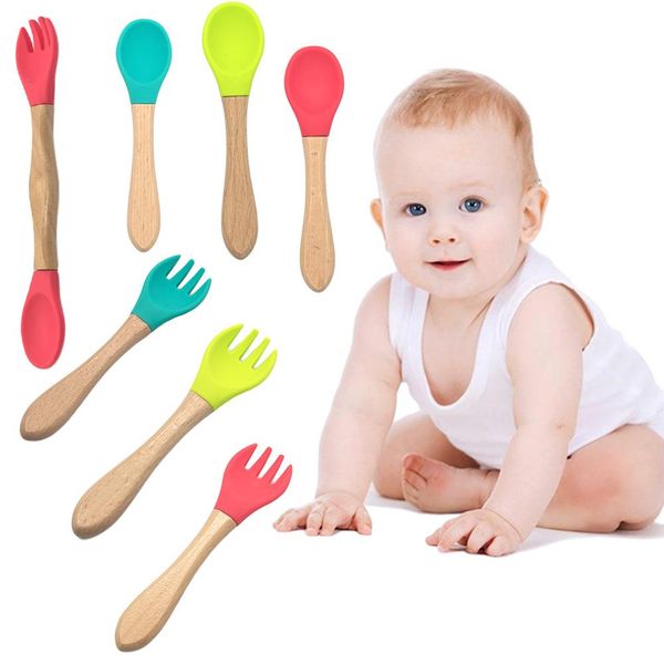 1pc wooden silicone infant baby spoon fork safety feeding flatware tableware baby feeding accessories children's tableware
1pc wooden silicone infant baby spoon fork safety feeding flatware tableware baby feeding accessories children's tableware