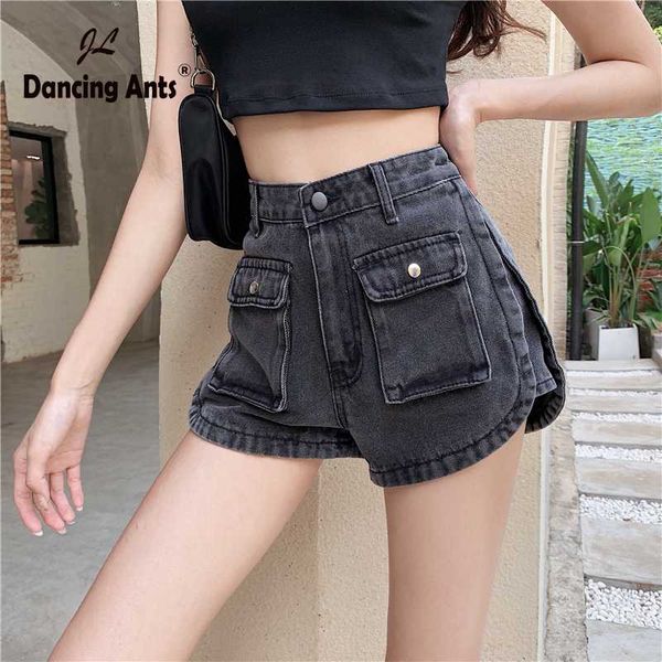 woman booty shorts high waist loose denim shorts korean vintage casual solid pockets female jeans ants 2020 summer fashion, White;black
woman booty shorts high waist loose denim shorts korean vintage casual solid pockets female jeans ants 2020 summer fashion, White;black