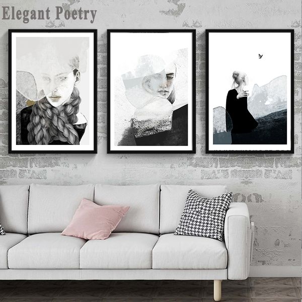 woman abstract black white landscape art canvas painting print poster picture wall living room bedroom nordic style home decor
woman abstract black white landscape art canvas painting print poster picture wall living room bedroom nordic style home decor