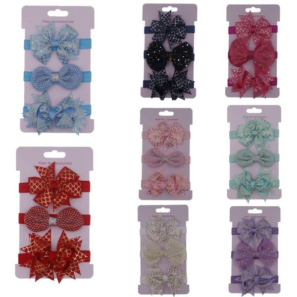 3-piece set of european and american style sub-pattern bow flowers baby girl hair band hair accessories, Slivery;white
3-piece set of european and american style sub-pattern bow flowers baby girl hair band hair accessories, Slivery;white