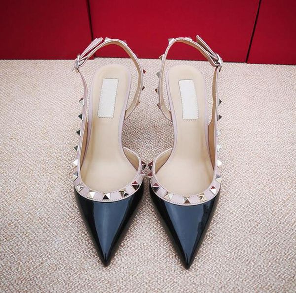 fashionvalentino women pumps casual designer gold matt leather studded spikes slingback high heels shoes summer sandal women 7, Black
fashionvalentino women pumps casual designer gold matt leather studded spikes slingback high heels shoes summer sandal women 7, Black