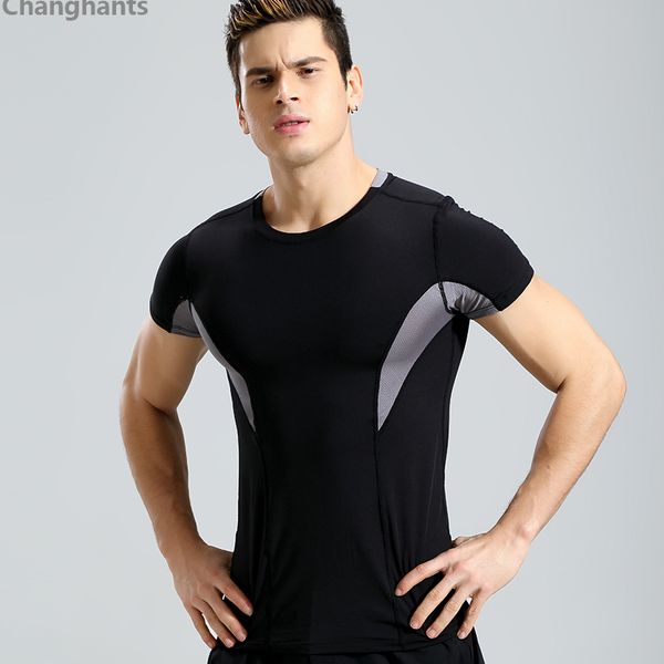 men fitness short sleeve t-shirt black & gray stitching running basketball tight jerseys quick dry sportswear elastic gym, Black;blue
men fitness short sleeve t-shirt black & gray stitching running basketball tight jerseys quick dry sportswear elastic gym, Black;blue