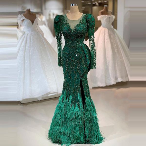 luxury green prom party dresses beading illusion full sleeves side slit mermaid with tassels formal evening gowns, White;black
luxury green prom party dresses beading illusion full sleeves side slit mermaid with tassels formal evening gowns, White;black