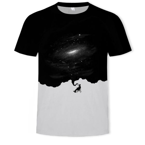 mens designer summer black and white smoke 3d digital printing round collar short sleeve t-shirt, White;black
mens designer summer black and white smoke 3d digital printing round collar short sleeve t-shirt, White;black