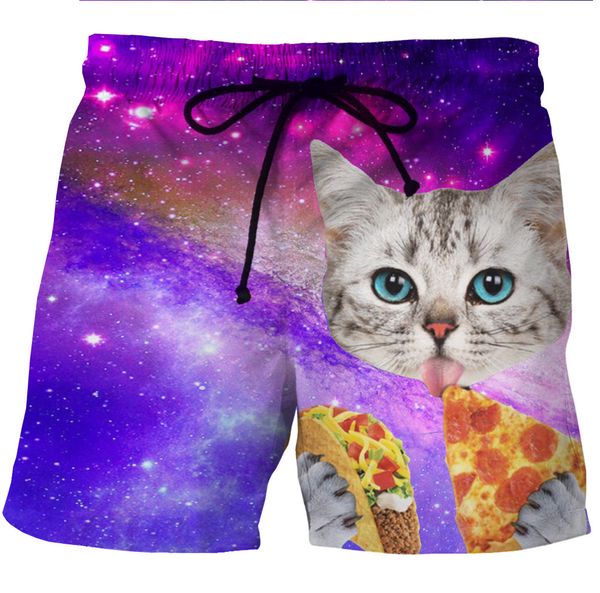 new european and american men's quick-drying short shorts with 3d printing kitten's side pocket printing leisure shorts, White;black
new european and american men's quick-drying short shorts with 3d printing kitten's side pocket printing leisure shorts, White;black